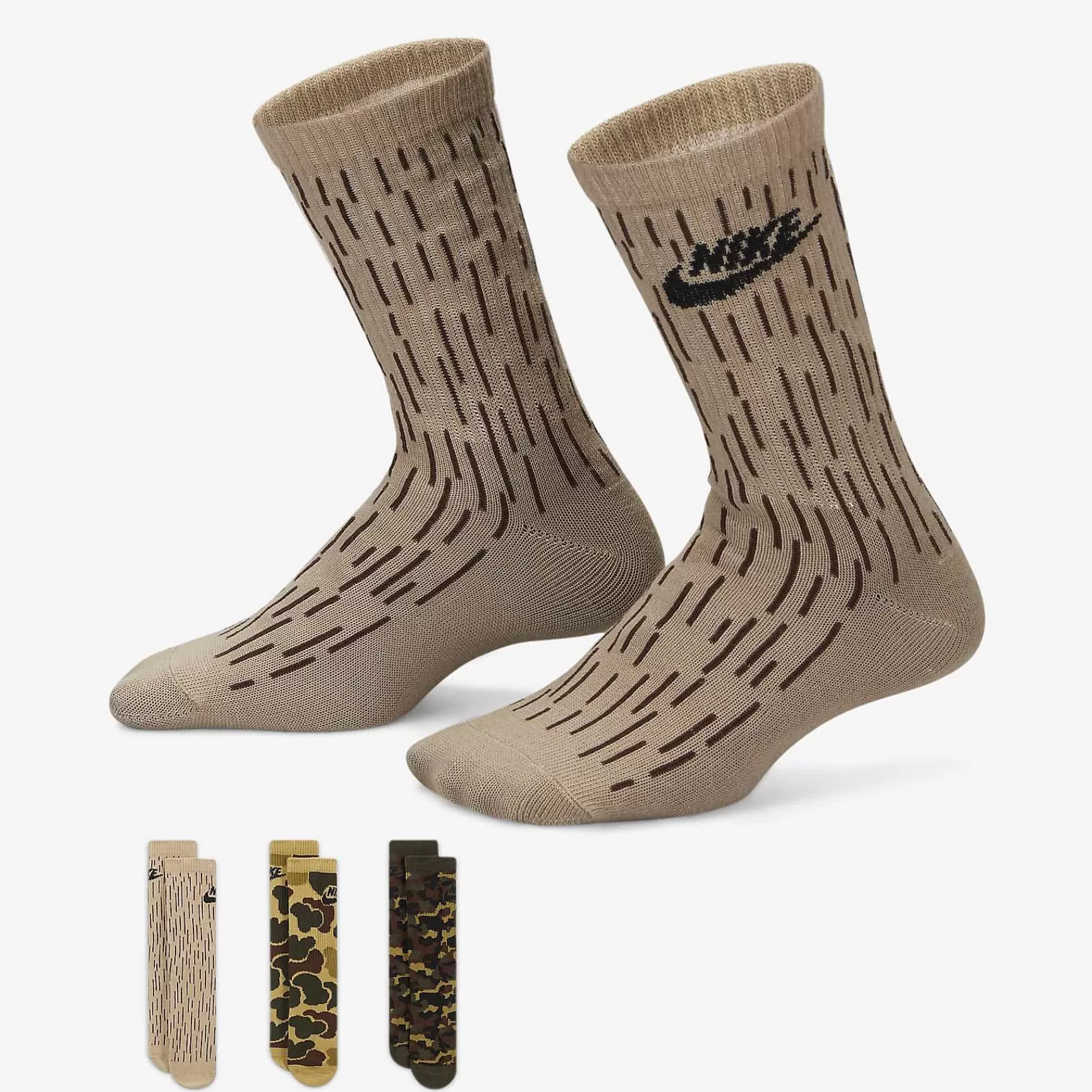 Kinder Nike Socken | Camo Dri-Fit Crew Socken (3 Paar)