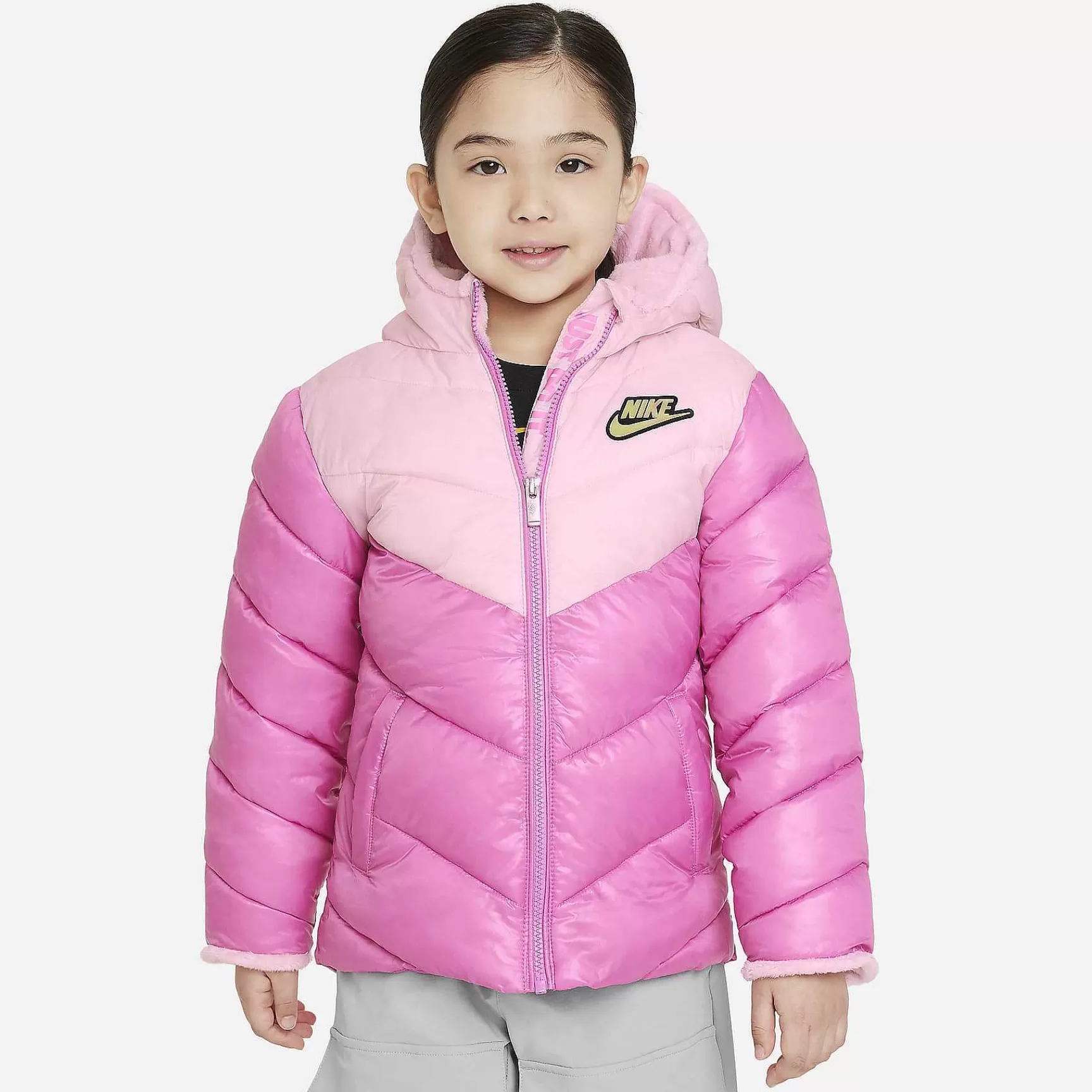 Kinder Nike Oberbekleidung Und Jacken | Colorblock Chevron Pufferjacke